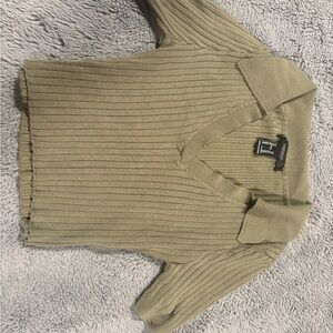 Olive Green Ribbed crop top